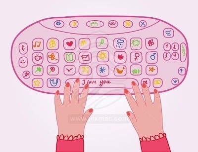 funny-girl-keybord-pink-cartoo
